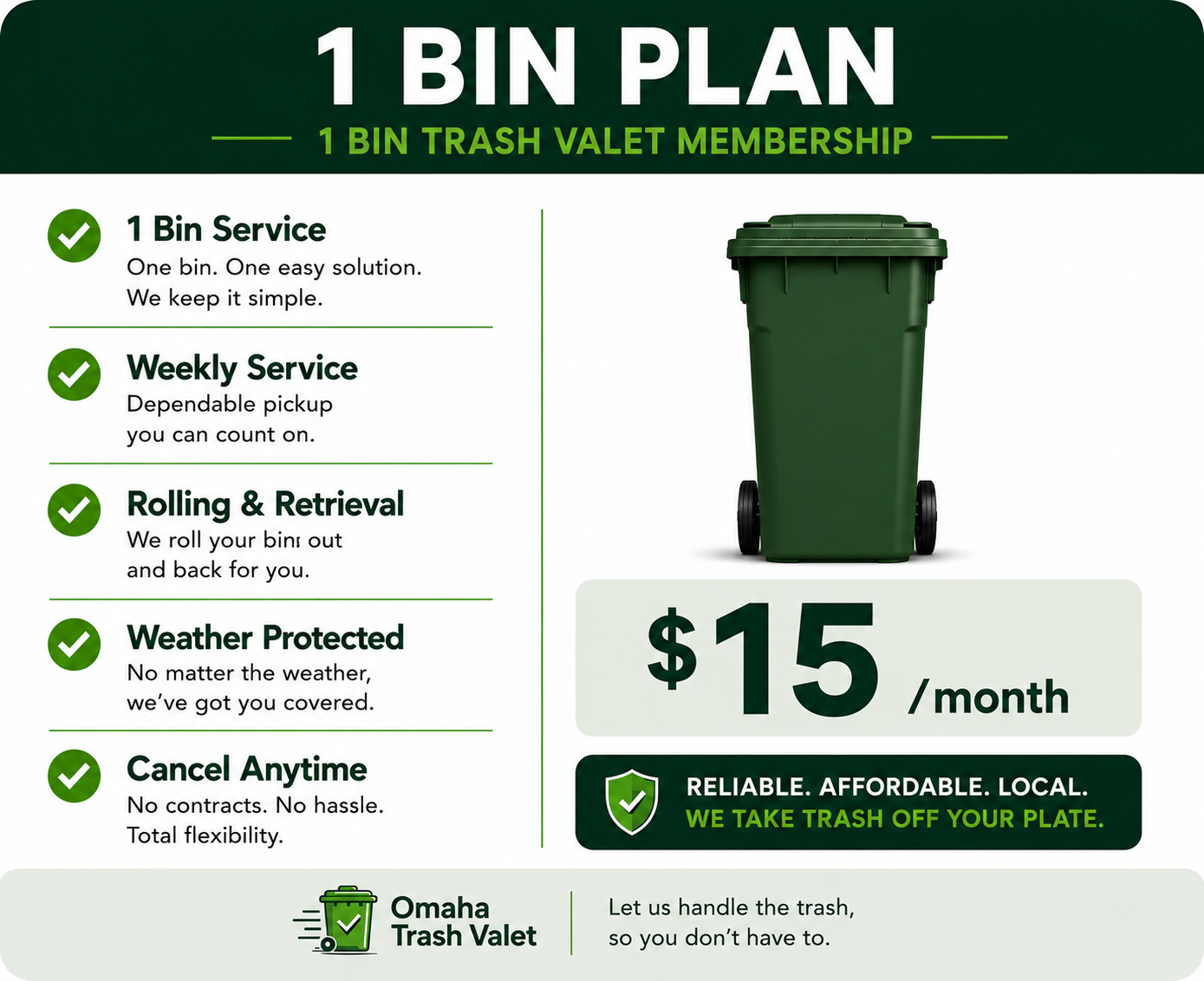 1 Bin Plan